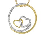 White Diamond 14k Yellow Gold Over Sterling Silver Slide Pendant with Chain 0.25ctw