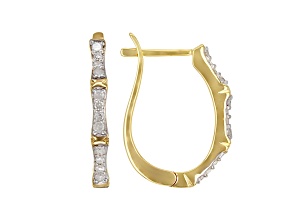 Engild™ White Diamond 14k Yellow Gold Over Sterling Silver Hoop Earrings 0.23ctw