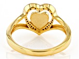 Diamond Accent 14k Yellow Gold Over Sterling Silver Paw Print And Heart Open Design Ring