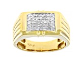 White Diamond 14k Yellow Gold Over Sterling Silver Mens Ring 0.40ctw