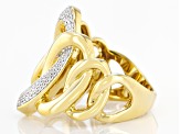 White Diamond 14k Yellow Gold Over Sterling Silver Open Design Ring 0.15ctw