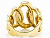 White Diamond 14k Yellow Gold Over Sterling Silver Open Design Ring 0.15ctw