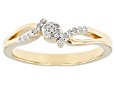 White Diamond Accent 14k Yellow Gold Over Sterling Silver Ring