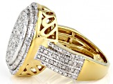 White Diamond 14k Yellow Gold Over Sterling Silver Cluster Ring 0.50ctw