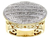White Diamond 14k Yellow Gold Over Sterling Silver Cluster Ring 0.33ctw
