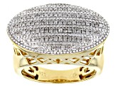 White Diamond 14k Yellow Gold Over Sterling Silver Cluster Ring 0.33ctw