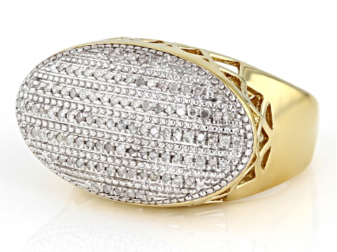 White Diamond 14k Yellow Gold Over Sterling Silver Cluster Ring 0.33ctw