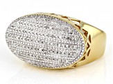 White Diamond 14k Yellow Gold Over Sterling Silver Cluster Ring 0.33ctw