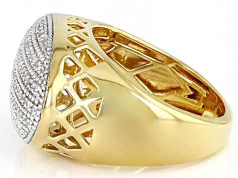 White Diamond 14k Yellow Gold Over Sterling Silver Cluster Ring 0.33ctw