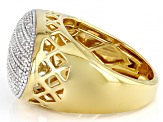 White Diamond 14k Yellow Gold Over Sterling Silver Cluster Ring 0.33ctw