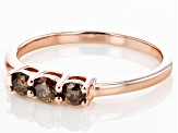 Champagne Diamond 14k Rose Gold Over Sterling Silver 3-Stone Band Ring 0.33ctw