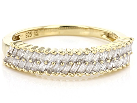 Diamond 14k Yellow Gold Over Sterling Silver Band Ring 0.35ctw