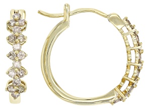 Candlelight Diamonds™ 14k Yellow Gold Over Sterling Silver Hoop Earrings 0.50ctw