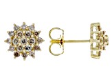 Candlelight Diamonds™ 14k Yellow Gold Over Sterling Silver Cluster Stud Earrings 0.75ctw