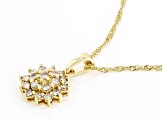 Candlelight Diamonds™ 14k Yellow Gold Over Sterling Silver Cluster Pendant With 18" Chain 0.75ctw