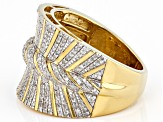 White Diamond 14k Yellow Gold Over Sterling Silver Wide Band Ring 0.50ctw
