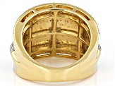 White Diamond 14k Yellow Gold Over Sterling Silver Wide Band Ring 0.50ctw