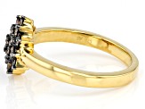 Champagne Diamond 14k Yellow Gold Over Sterling Silver Cluster Ring 0.50ctw