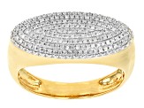 White Diamond 14k Yellow Gold Over Sterling Silver Flat Top Cluster Ring 0.25ctw