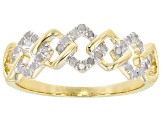 White Diamond 14k Yellow Gold Over Sterling Silver Link Band Ring 0.20ctw