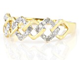 White Diamond 14k Yellow Gold Over Sterling Silver Link Band Ring 0.20ctw