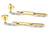 White Diamond 14k Yellow Gold Over Sterling Silver Paperclip Earrings 0.15ctw
