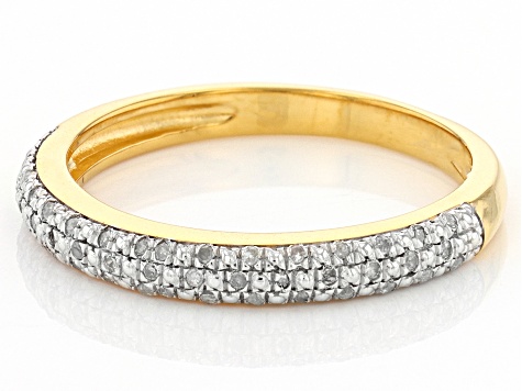 White Diamond 14k Yellow Gold Over Sterling Silver Band Ring 0.10ctw