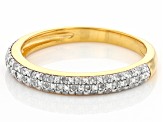 White Diamond 14k Yellow Gold Over Sterling Silver Band Ring 0.10ctw