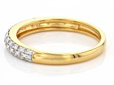 White Diamond 14k Yellow Gold Over Sterling Silver Band Ring 0.10ctw