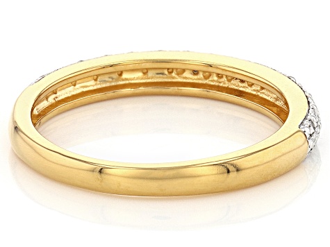 White Diamond 14k Yellow Gold Over Sterling Silver Band Ring 0.10ctw