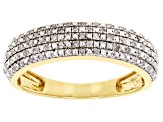 White Diamond 14k Yellow Gold Over Sterling Silver Cluster Band Ring 0.20ctw