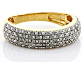 White Diamond 14k Yellow Gold Over Sterling Silver Cluster Band Ring 0.20ctw