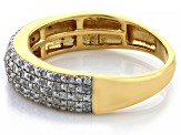 White Diamond 14k Yellow Gold Over Sterling Silver Cluster Band Ring 0.20ctw