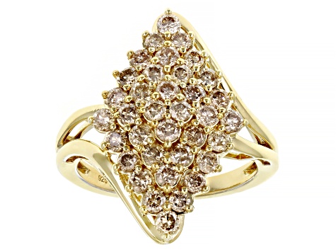 Candlelight Diamonds™ 14k Yellow Gold Over Sterling Silver Cluster Ring 1.50ctw
