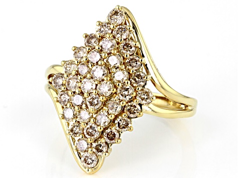 Candlelight Diamonds™ 14k Yellow Gold Over Sterling Silver Cluster Ring 1.50ctw
