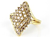Candlelight Diamonds™ 14k Yellow Gold Over Sterling Silver Cluster Ring 1.50ctw