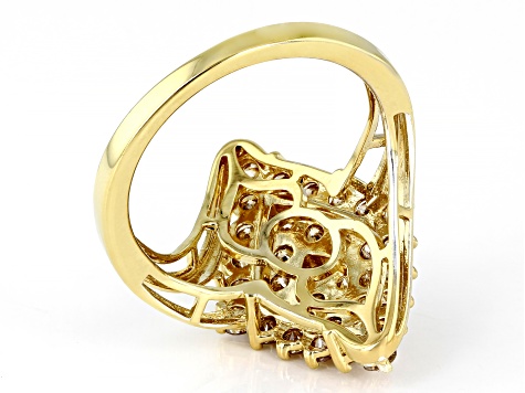 Candlelight Diamonds™ 14k Yellow Gold Over Sterling Silver Cluster Ring 1.50ctw