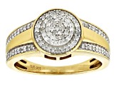 White Diamond 14k Yellow Gold Over Sterling Silver Set of 3 Rings 0.50ctw