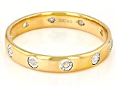 White Diamond 14k Yellow Gold Over Sterling Silver Band Ring 0.10ctw