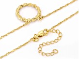 White Diamond 14k Yellow Gold Over Sterling Silver Circle Necklace 0.25ctw