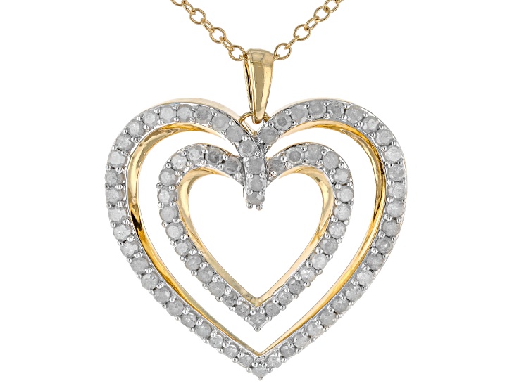 0.20ctw Diamond Framed Heart Pendant 14k White outlet Gold