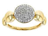 White Diamond 14k Yellow Gold Over Sterling Silver Cluster Ring 0.20ctw