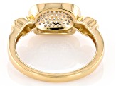 White Diamond 14k Yellow Gold Over Sterling Silver Cluster Ring 0.20ctw