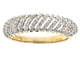 White Diamond 14k Yellow Gold Over Sterling Silver Band Ring 0.33ctw