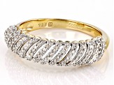 White Diamond 14k Yellow Gold Over Sterling Silver Band Ring 0.33ctw