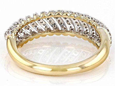 White Diamond 14k Yellow Gold Over Sterling Silver Band Ring 0.33ctw