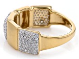 White Diamond 14k Yellow Gold Over Sterling Silver Cluster Ring 0.50ctw