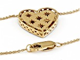 White Diamond 14k Yellow Gold Over Sterling Silver Heart Pendant With 18" Cable Chain 0.25ctw