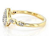 White Diamond 14k Yellow Gold Over Sterling Silver Cluster Ring 0.10ctw