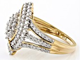 White Diamond 14k Yellow Gold Over Sterling Silver Cluster Ring 1.00ctw
